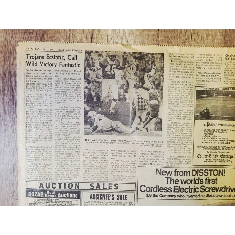 1974 Dec 1: LA Times Anthony Davis & USC 55-24 Rout of Irish! College Football